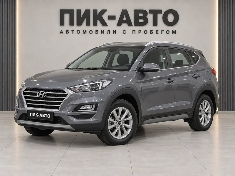 Hyundai Tucson 2018 — с пробегом, внедорожник, серый, вид спереди