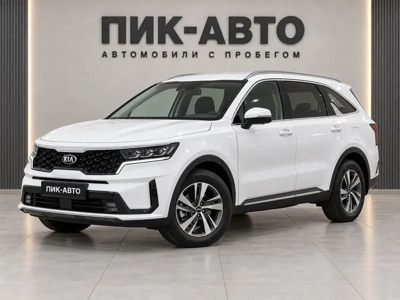Kia Sorento 2020 — с пробегом, внедорожник, белый, вид спереди