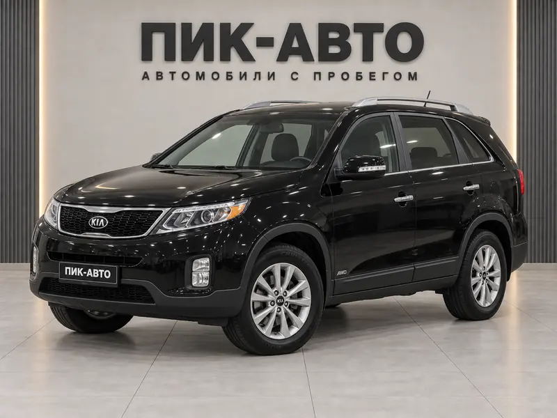 Kia Sorento 2014 — с пробегом, внедорожник, черный, вид спереди