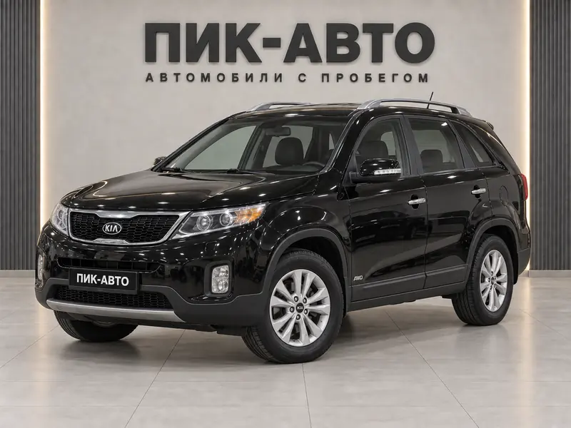 Kia Sorento 2014 — с пробегом, внедорожник, черный, вид спереди