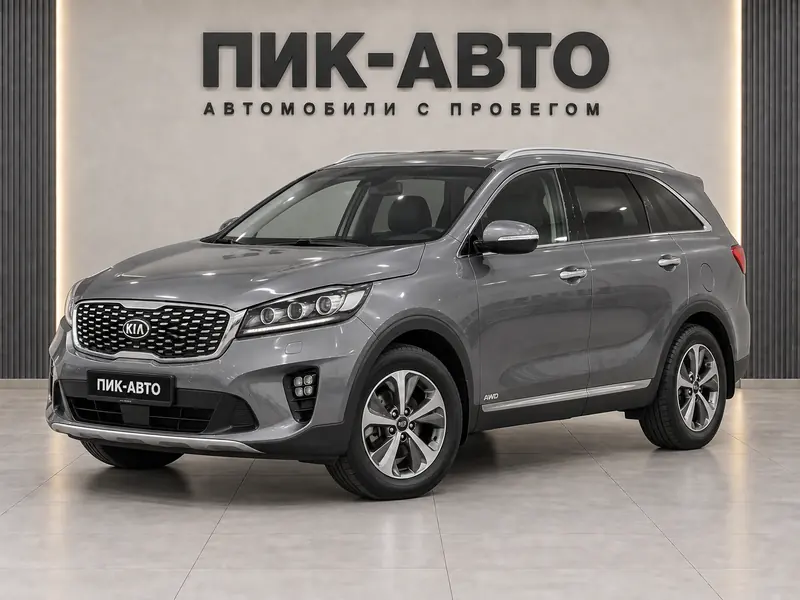 Kia Sorento Prime 2018 — с пробегом, внедорожник, серый, вид спереди