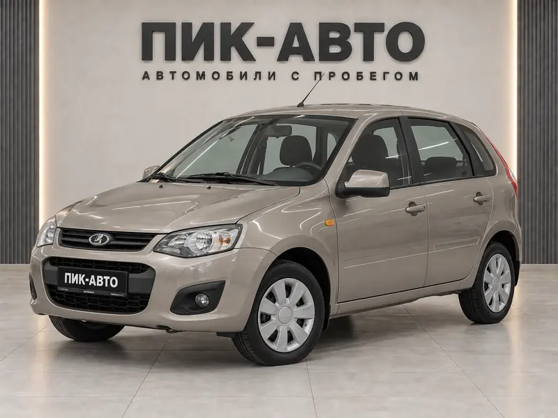 Lada Kalina 2013 — с пробегом, хэтчбек, серо-бежевый, вид спереди