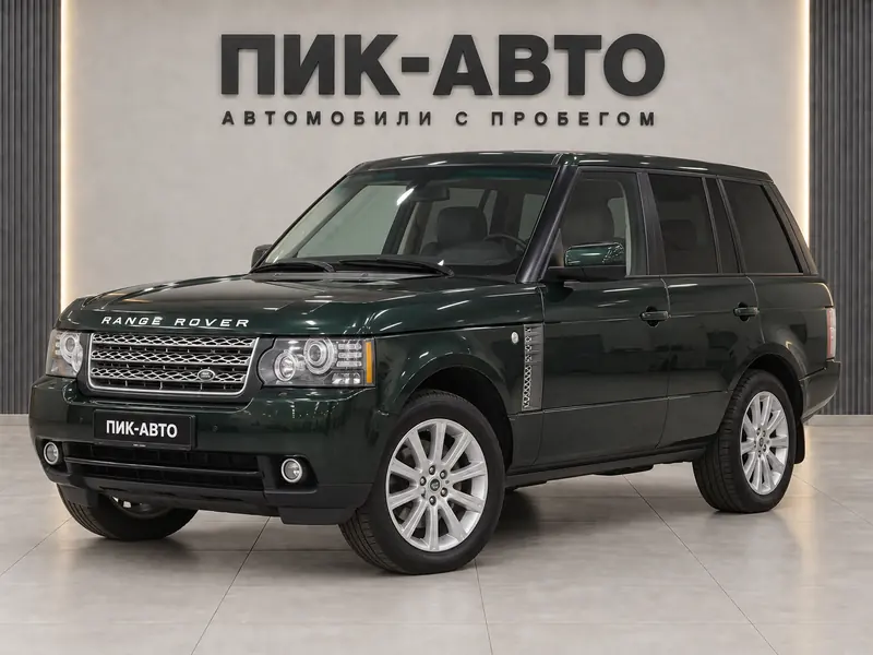 Land Rover Range Rover 2011 — с пробегом, внедорожник, темно-зеленый, вид спереди