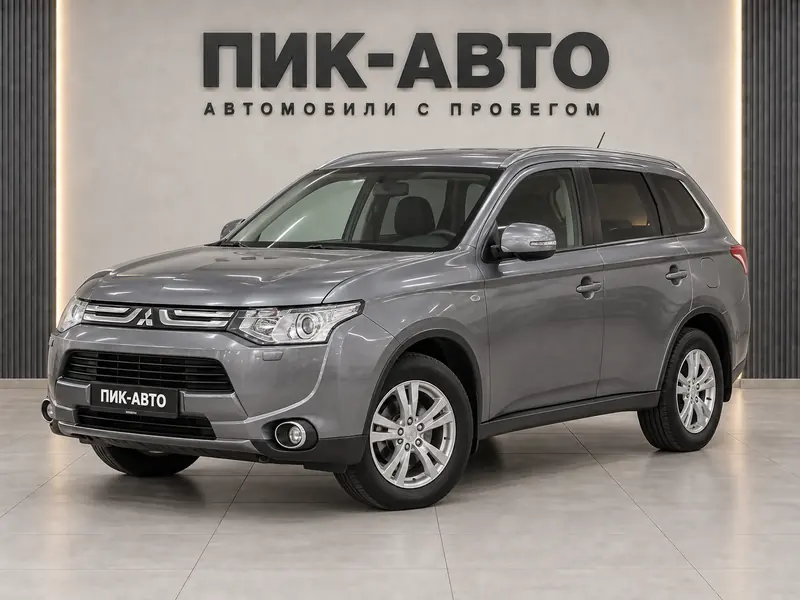 Mitsubishi Outlander 2014 — с пробегом, внедорожник, серый, вид спереди