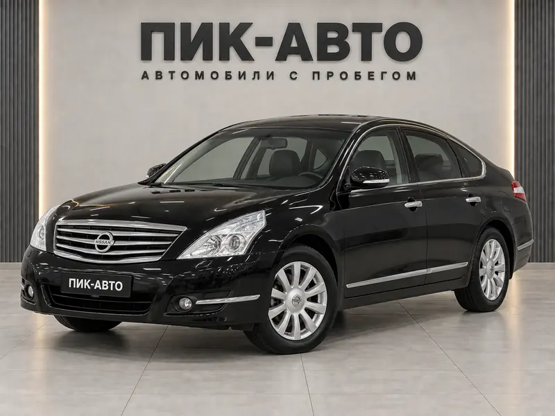 Nissan Teana 2010 — с пробегом, седан, черный, вид спереди