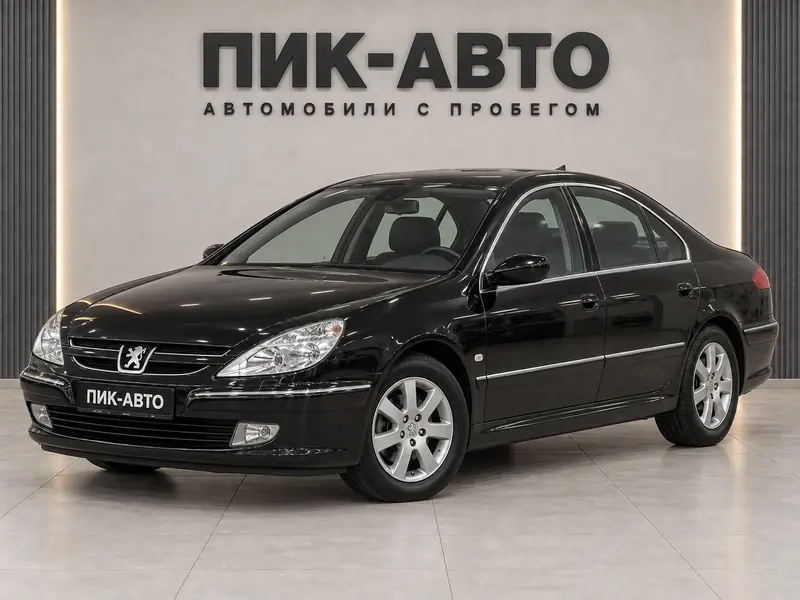 Peugeot 607 2004 — с пробегом, седан, черный, вид спереди