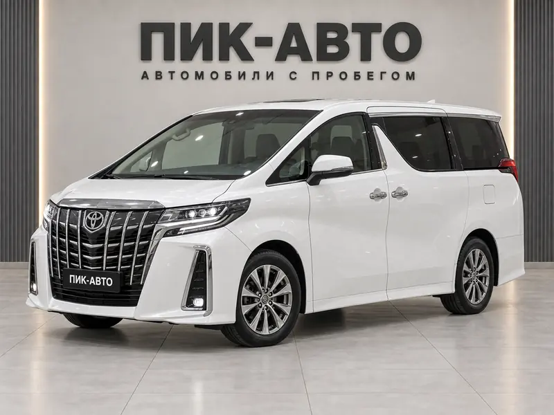 Toyota Alphard 2019 — с пробегом, минивэн, белый, вид спереди