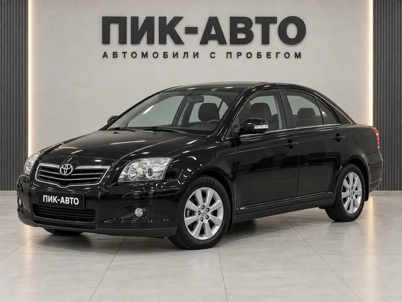 Toyota Avensis 2008 — с пробегом, седан, черный, вид спереди