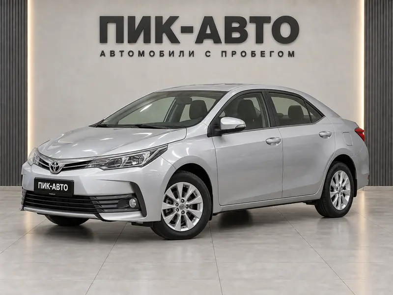 Toyota Corolla 2017 — с пробегом, седан, серебристый, вид спереди