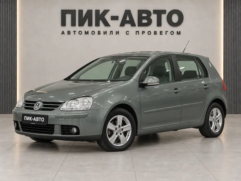 Volkswagen Golf 2006 — с пробегом, хэтчбек, серо-зеленый, вид спереди