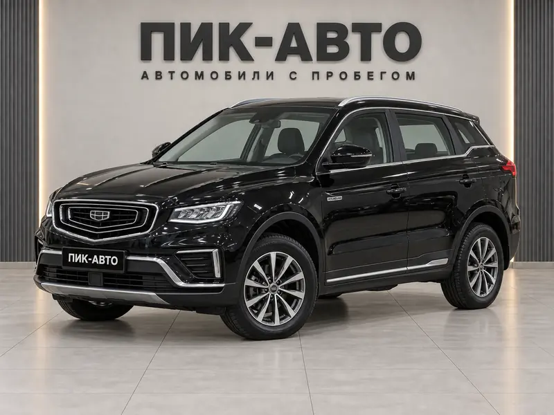 Geely Atlas 2022 — с пробегом, внедорожник, черный, вид спереди