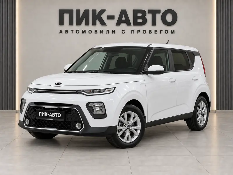 Kia Soul 2019 — с пробегом, внедорожник, белый, вид спереди