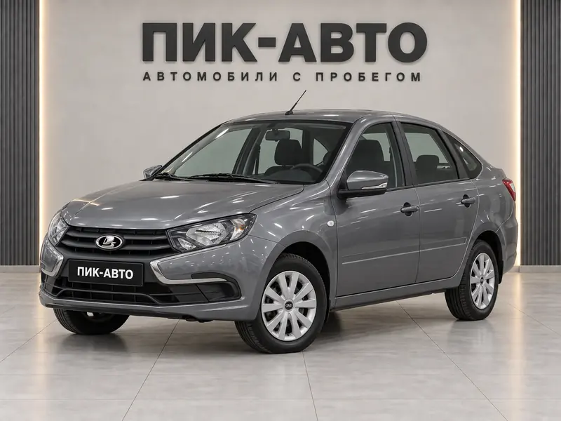 Lada Granta 2022 — с пробегом, лифтбек, серый, вид спереди