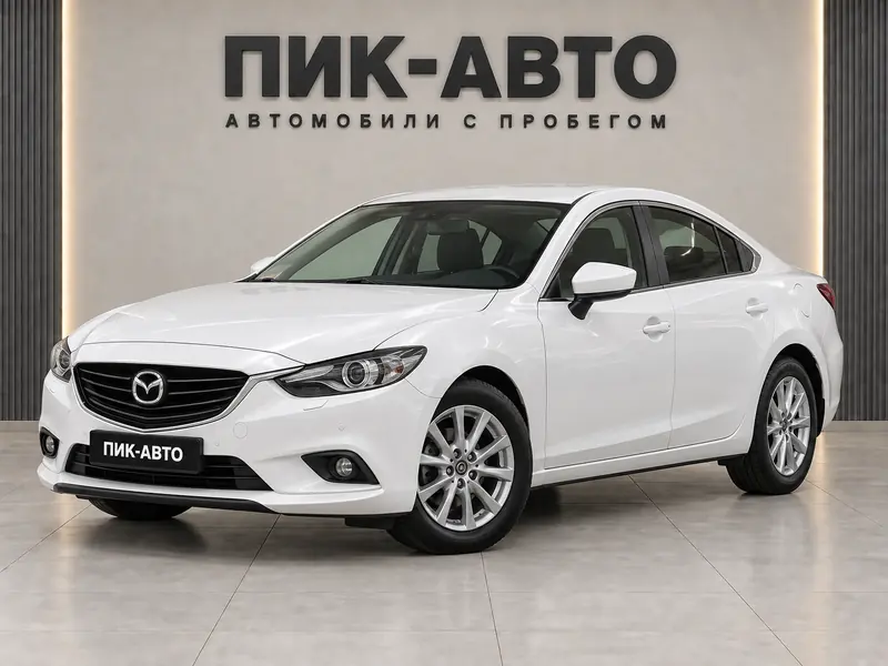 Mazda 6 2015 — с пробегом, седан, белый, вид спереди