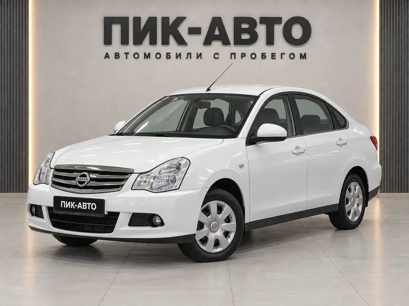 Nissan Almera 2016 — с пробегом, седан, белый, вид спереди