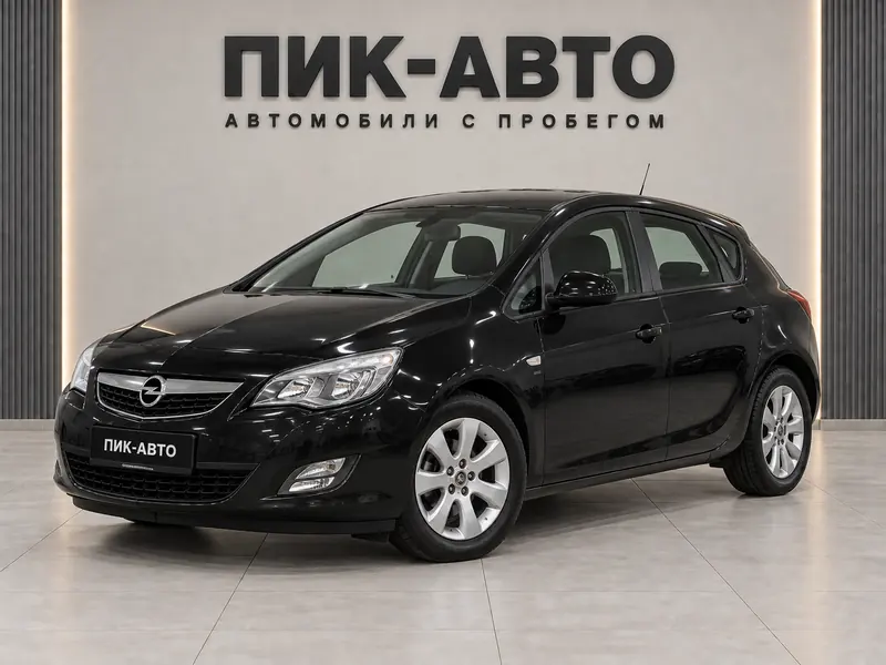 Opel Astra 2012 — с пробегом, хэтчбек, черный, вид спереди
