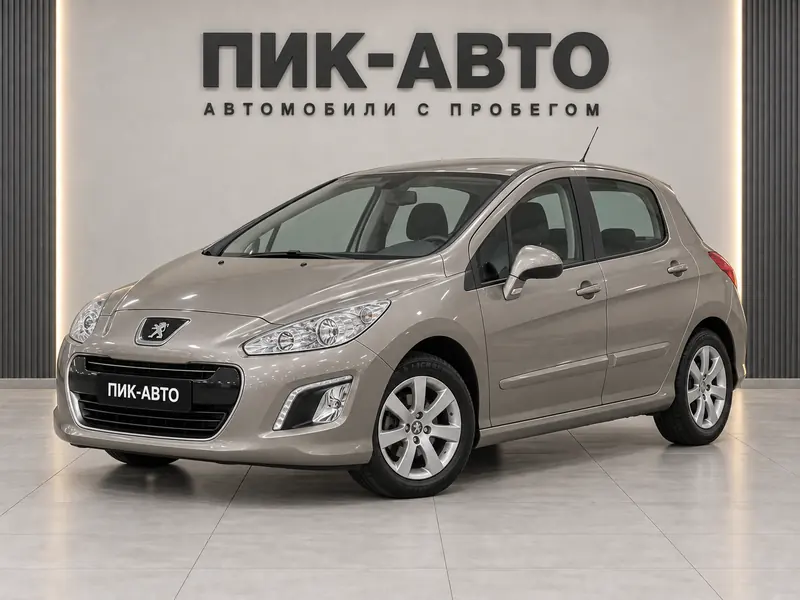 Peugeot 308 2012 — с пробегом, хэтчбек, серо-бежевый, вид спереди