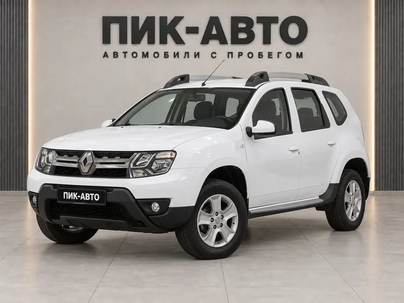 Renault Duster 2019 — с пробегом, внедорожник, белый, вид спереди
