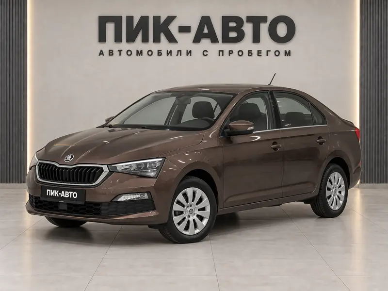 Skoda Rapid 2020 — с пробегом, лифтбек, коричневый, вид спереди