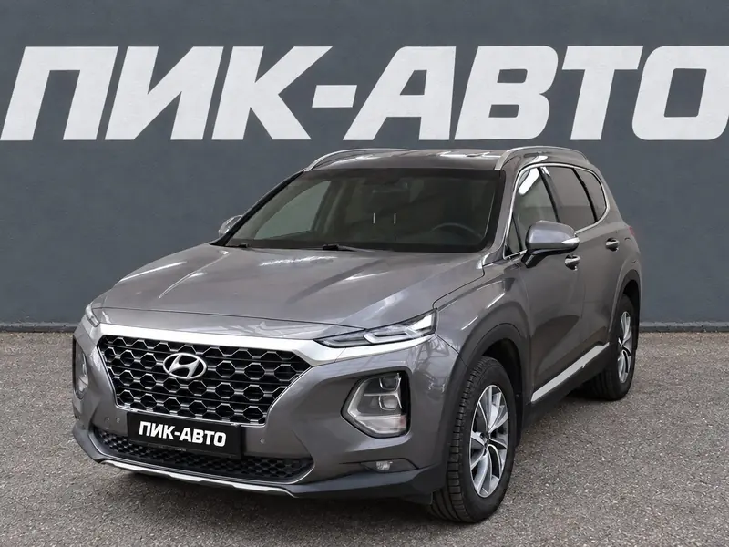 Hyundai Santa Fe 2020 — с пробегом, внедорожник, серый, фото 1