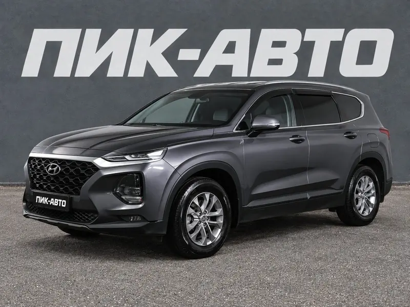 Hyundai Santa Fe 2021 — с пробегом, внедорожник, серый, фото 1