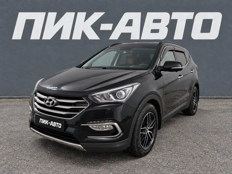 Hyundai Santa Fe 2018 — с пробегом, внедорожник, черный, фото 1