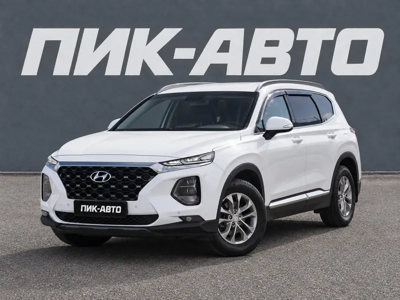 Hyundai Santa Fe 2021 — с пробегом, внедорожник, белый, фото 1